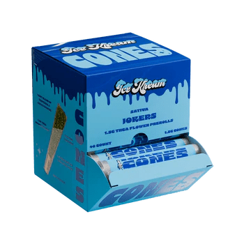 Ice Kream Sugar Cones Thca 1.5g Pre Rolls - 40ct Display - Jokerz - Bandit Distribution