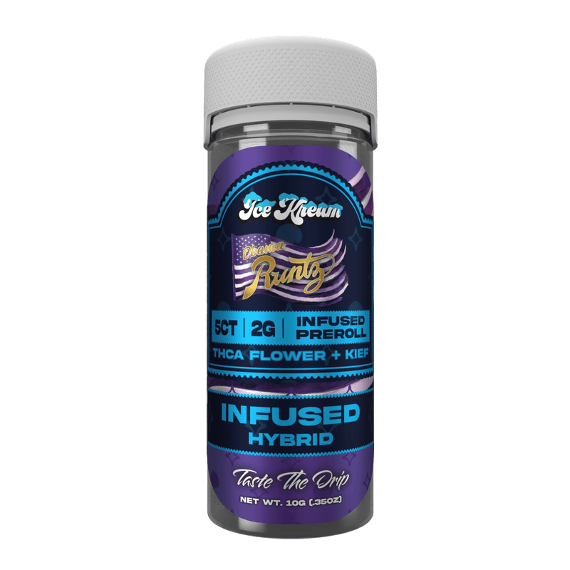 Ice Kream Thca 2g Pre Rolls - 5ct Jar - 10 Pack Display - Obama Runtz - Bandit Distribution