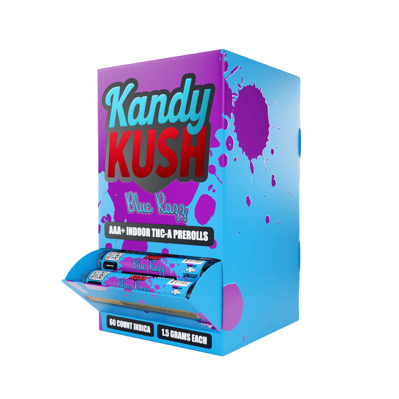 Kandy Kush Thca Pre Roll - 1.5g 60 Count Display - Blue Razz - Indica - Bandit Distribution