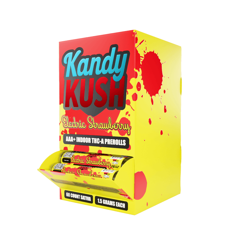Kandy Kush Thca Pre Roll - 1.5g 60 Count Display - Electric Strawberry - Sativa - Bandit Distribution