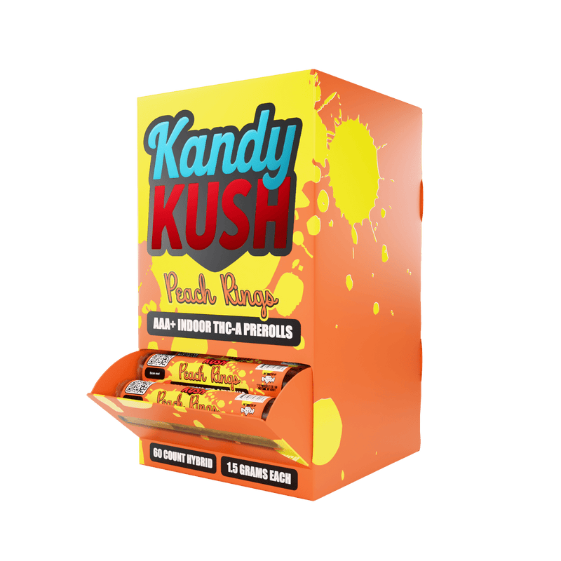 Kandy Kush Thca Pre Roll - 1.5g 60 Count Display - Peach Rings - Hybrid - Bandit Distribution