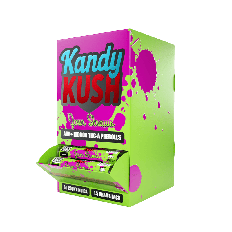 Kandy Kush Thca Pre Roll - 1.5g 60 Count Display - Zour Straws - Indica - Bandit Distribution