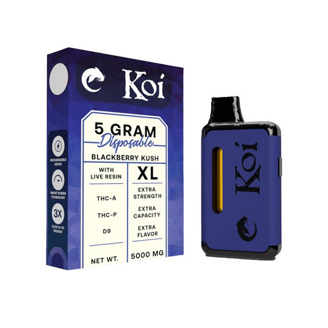 Koi THCA + THCP + Delta 9 THC 5g Disposable Vape 5g - Blackberry Kush Bandit Distribution Koi THCA + THCP + Delta 9 THC 5g Disposable Vape 5g - Blackberry Kush Bandit Distribution