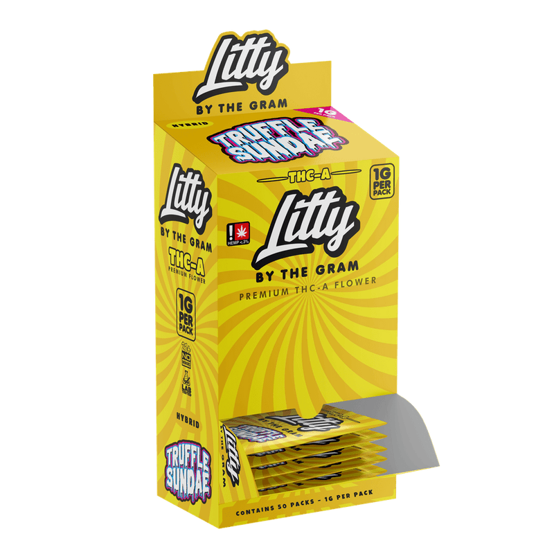Litty - By The Gram Thca Flower - 50 - 1g Pack Display - Truffle Sundae - Bandit Distribution