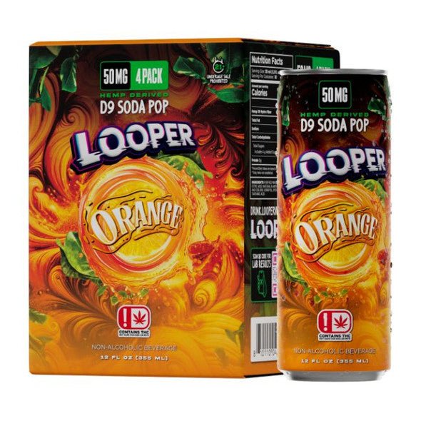 Looper D9 Soda Pop 50mg Cans - 4ct Case - Orange Bandit Distribution Looper D9 Soda Pop 50mg Cans - 4ct Case - Orange Bandit Distribution