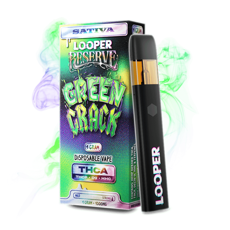Green Crack Disposable Vape Looper Reserve 1g Disposable- THCA-THCP-HHC-D9 Kalibloom KIK Delta 8 Green Crack Disposable Vape Looper Reserve 1g Disposable- THCA-THCP-HHC-D9 Kalibloom KIK Delta 8