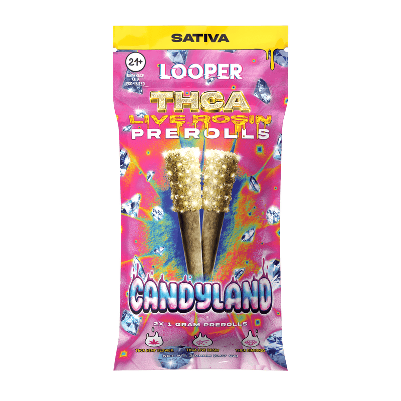 Looper THCA Live Rosin Pre Rolls 2pk - Candyland - Bandit Distribution