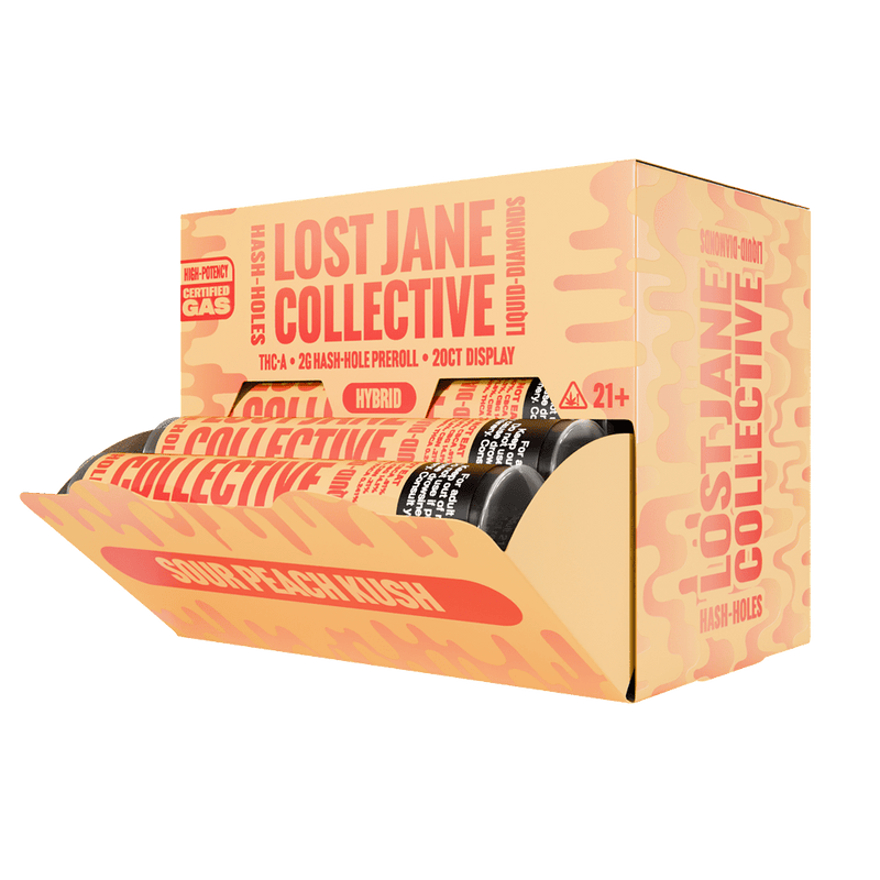 Lost Jane Liquid Diamond Hash Holes - 20ct Display - Sour Peach Kush - Bandit Distribution