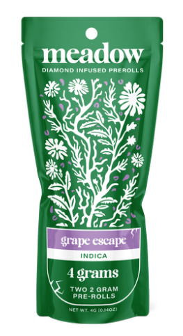 Meadow Diamond Infused THCA Pre Rolls - 2g (2 pack) - 10ct Display - Grape Escape - Bandit Distribution