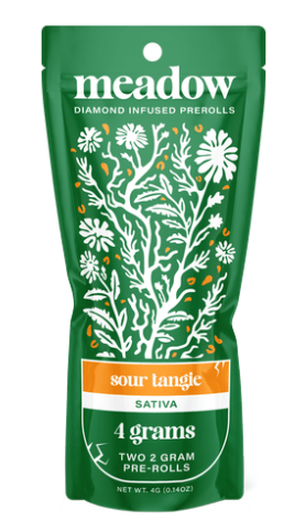 Meadow Diamond Infused THCA Pre Rolls - 2g (2 pack) - 10ct Display - Sour Tangie - Bandit Distribution