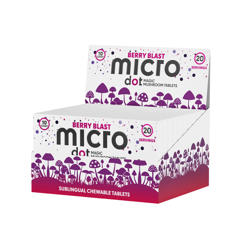 Micro Dot Magic Mushroom Tablets - 10ct Pack - Berry Blast - 10ct Display - Bandit Distribution