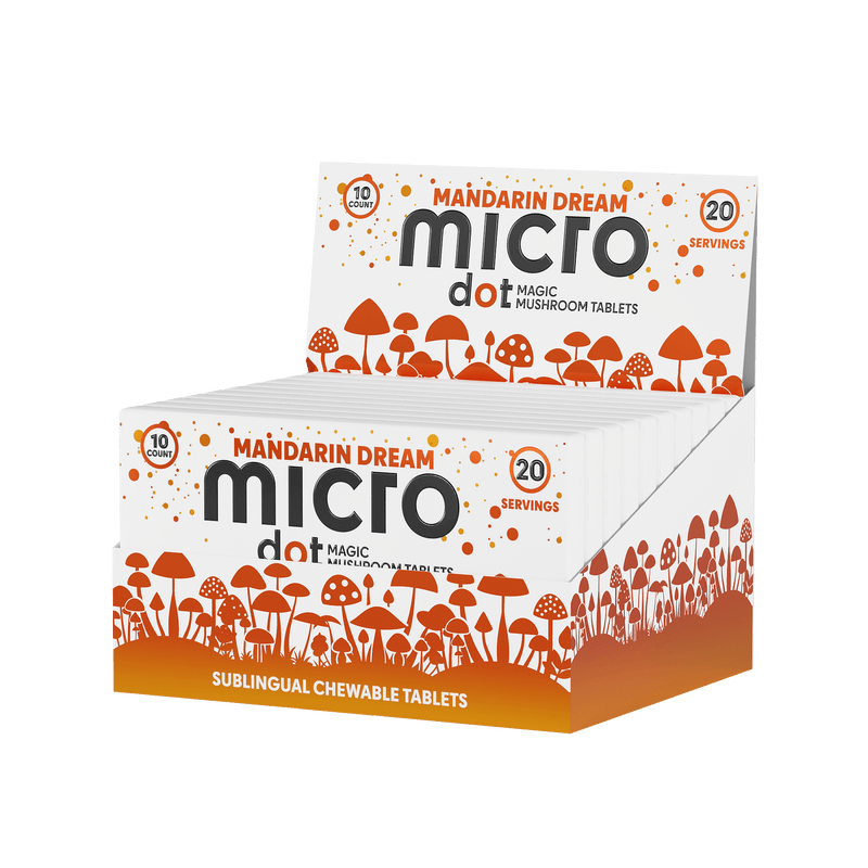 Micro Dot Magic Mushroom Tablets - 10ct Pack - Mandarin Dream - 10ct Display - Bandit Distribution
