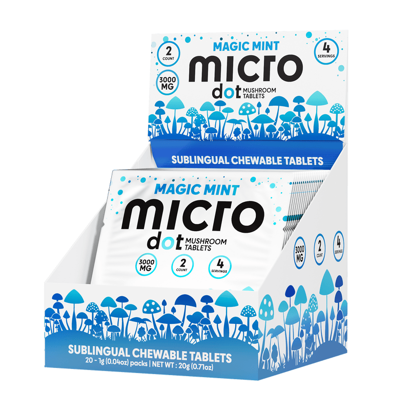 Micro Dot Magic Mushroom Tablets - 2ct Packs - 20 Pack Display - Magic Mint - Bandit Distribution