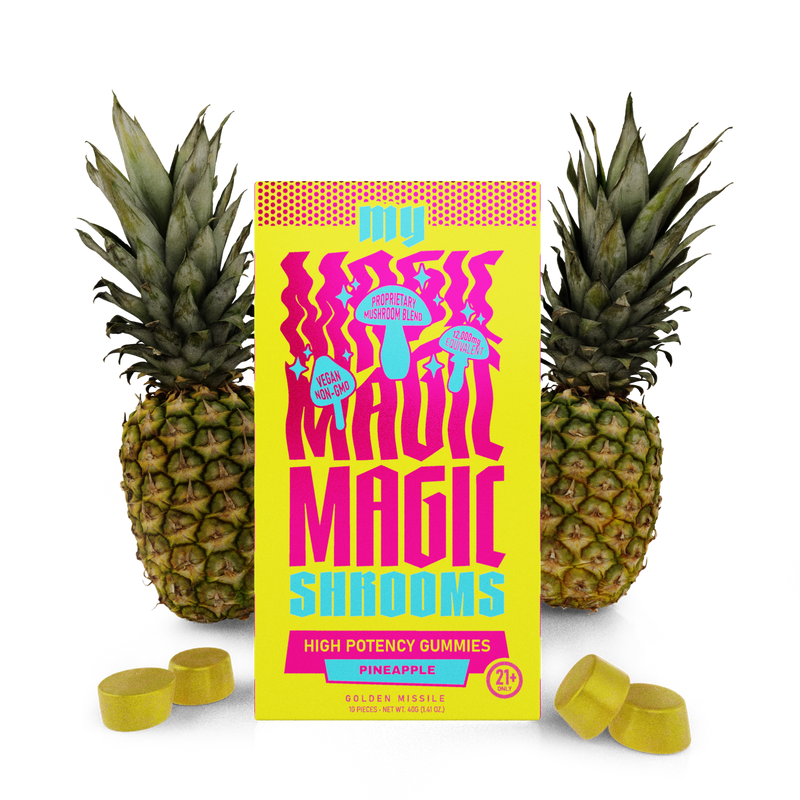 My Magic Shrooms High Potency Gummies - Golden Missile - Pineapple - 10ct - Bandit Distribution