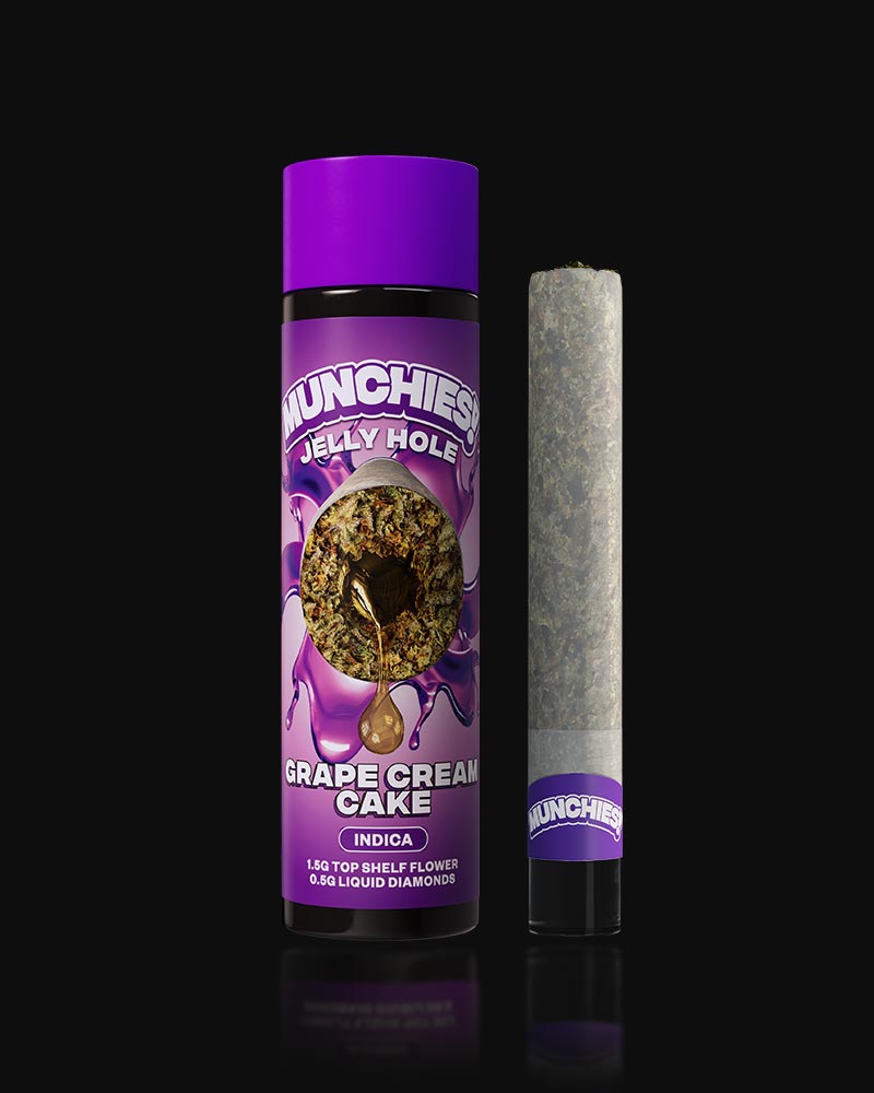 Delta Munchies Jelly Hole 2g Thca Pre Rolls - Grape Cream Cake