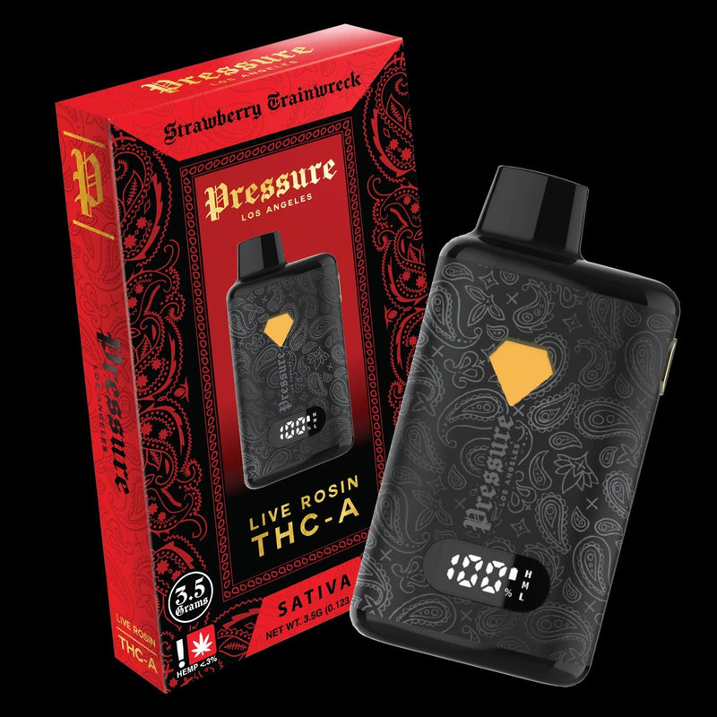 Pressure 3.5G Live Rosin THC - A Disposables - Strawberry Trainwreck - Bandit Distribution