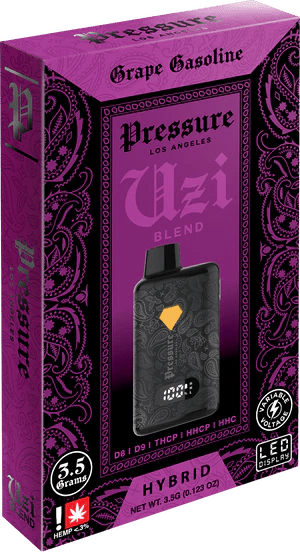 Pressure 3.5g Uzi Blend Disposables - D9/THCP/HHCp/HHC - Grape Gasoline - Bandit Distribution