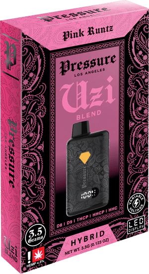 Pressure 3.5g Uzi Blend Disposables - D9/THCP/HHCp/HHC - Pink Runtz - Bandit Distribution