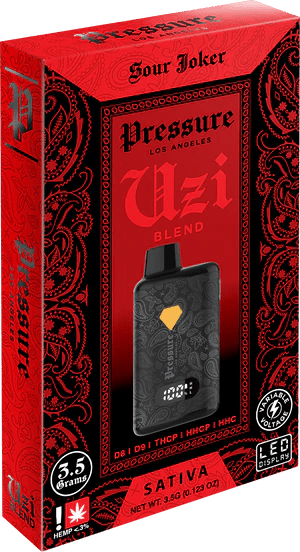 Pressure 3.5g Uzi Blend Disposables - D9/THCP/HHCp/HHC - Sour Joker - Bandit Distribution