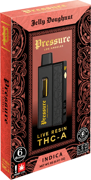 Pressure 6g Live Resin THC-A Disposable - Jelly Donut - Bandit Distribution