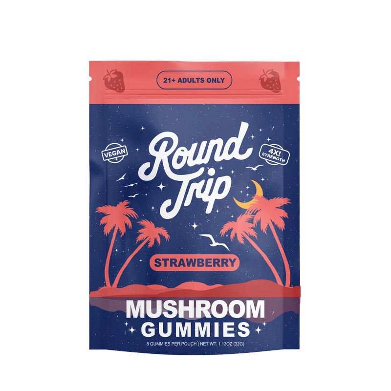 Round Trip 4x Mushroom Gummies - Strawberry - 8pk - Bandit Distribution