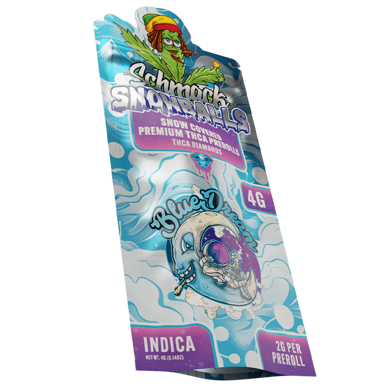 Schmack 2 Pack Snow Prerolls - Blue Dream - Indica - 10 Pack Display - Bandit Distribution