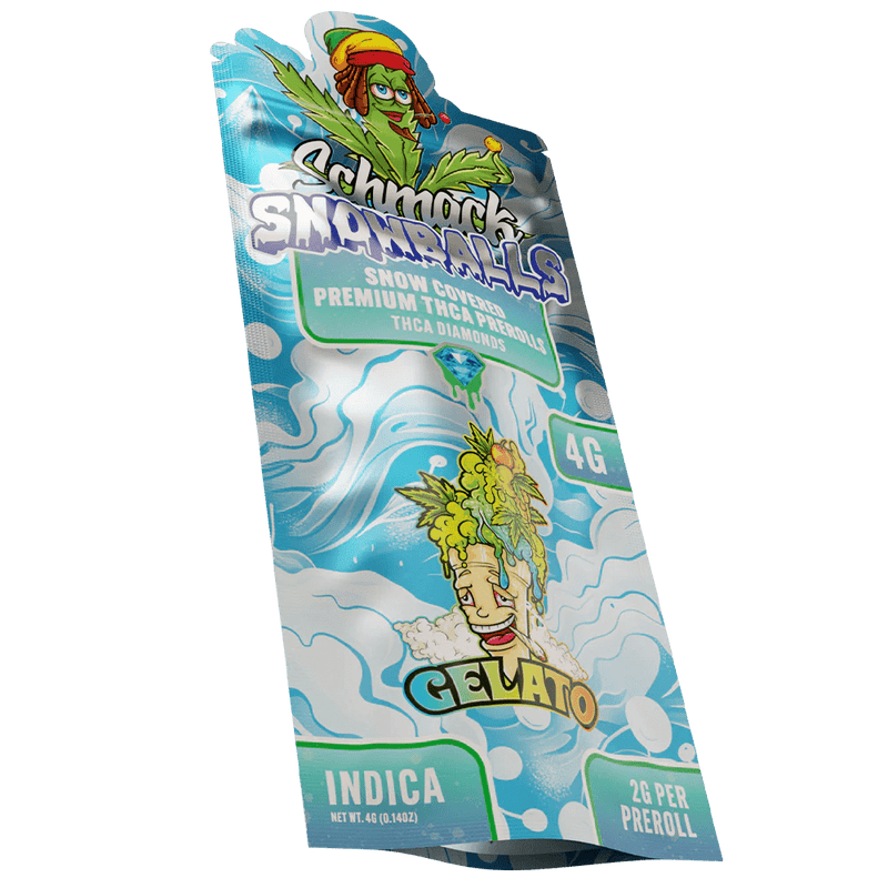Schmack 2 Pack Snow Prerolls - Gelato - Indica - 10 pack Display - Bandit Distribution