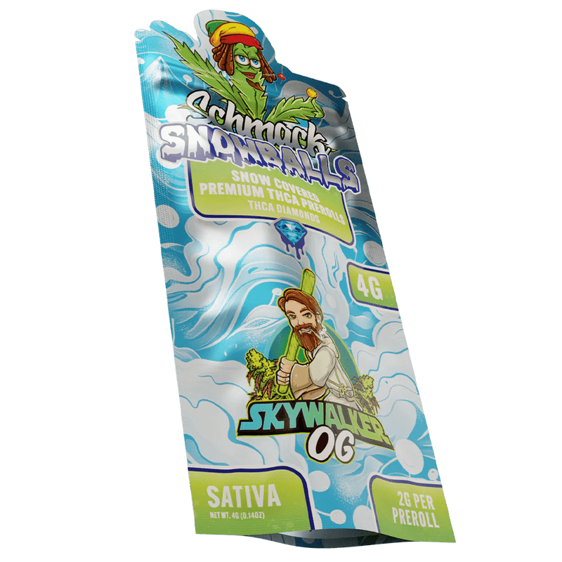 Schmack 2 Pack Snow Prerolls - Skywalker OG - Sativa - 10 pack Display - Bandit Distribution