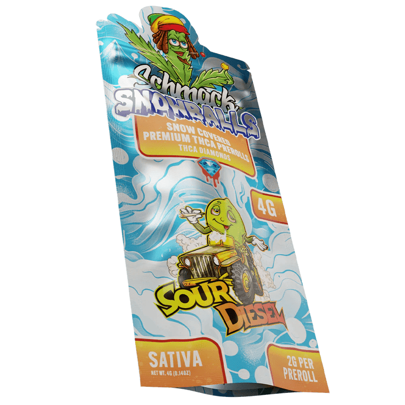 Schmack 2 Pack Snow Prerolls - Sour Diesel - Sativa - 10 pack Display - Bandit Distribution