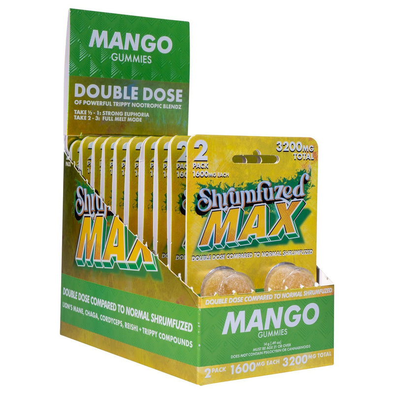 Shrumfuzed MAX 2pc Mushroom Gummies - Mango - 10 Pack Display - Bandit Distribution