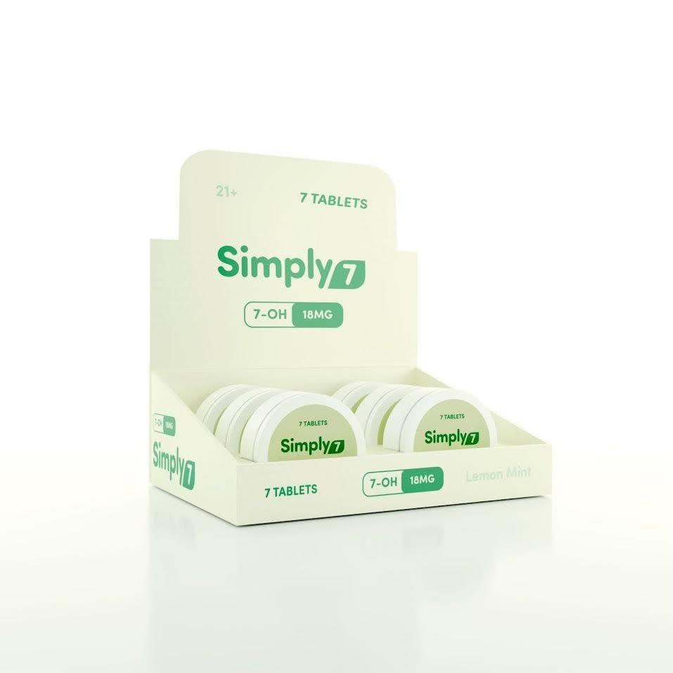 Simply7 - 7-OH Tablets Tins - 15ct - 18mg - 6pk Display - Lemon Lime