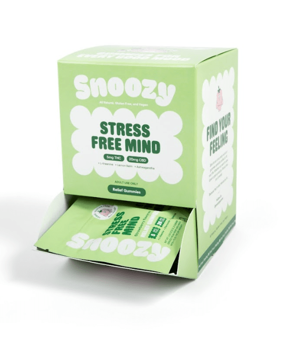 Snoozy Delta 9 THC Stress Relief Gummies (Stress Free Mind) - 20 Pack Display - Bandit Distribution