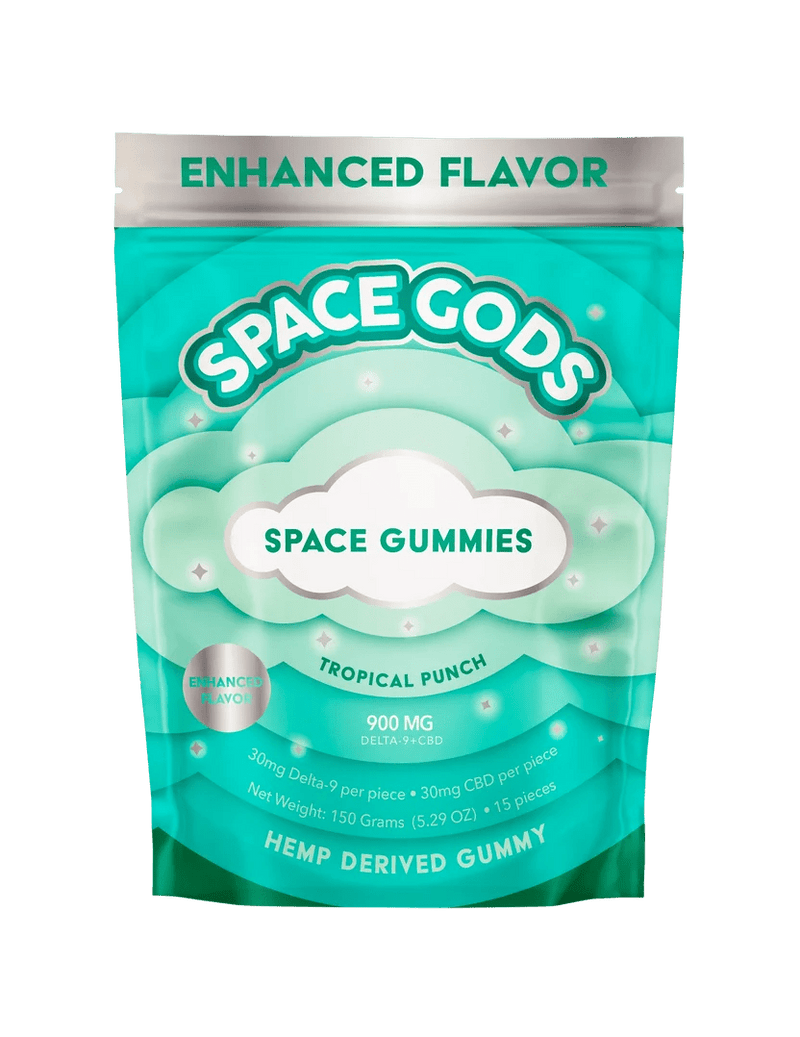Space God Mega Dose THC+CBD Gummies - 900mg - Tropical Punch 15pc - Bandit Distribution