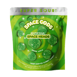 Space Gods 2pk Super Sour Space Heads 120mg D9+CBD - 30pk Display - Green Apple