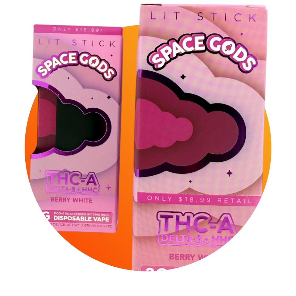 Space Gods Lit Stick 2g Disposable - Thca/D8/Hhc - Berry White  Bandit  Distribution