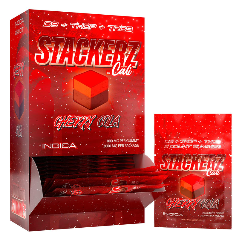 Stackers by Cali - D9+THCP+THCB - 3ct Pouch - 20 Pack Display - Cherry Cola - Bandit Distribution