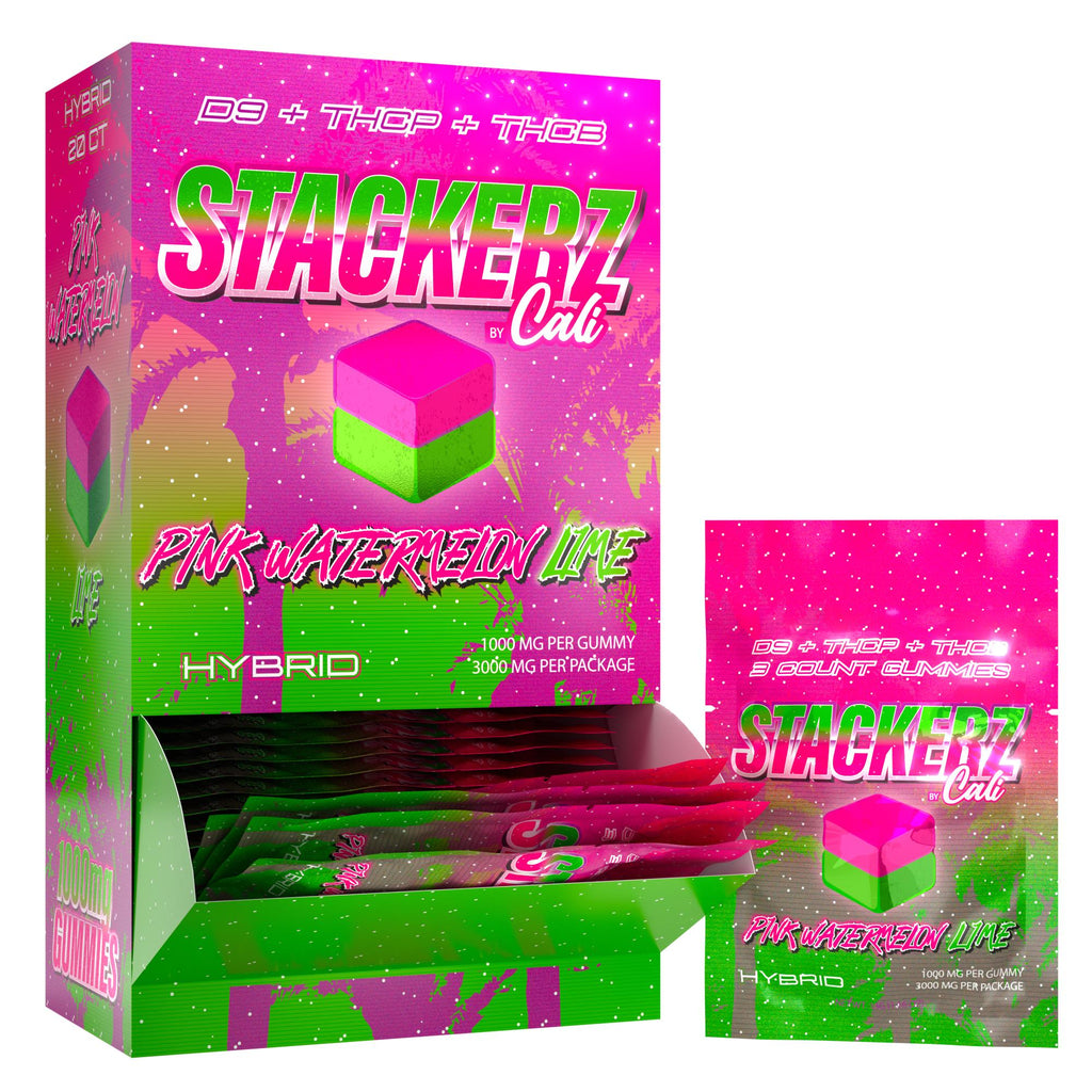 Stackers by Cali - D9+THCP+THCB - 3ct Pouch - 20 Pack Display - Pink W   Bandit Distribution