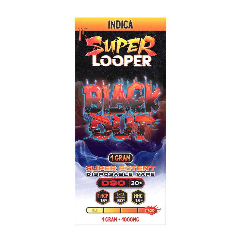 Super Looper THCA - THCP - HHC Super Potent 1g Disposables - Black Out - Bandit Distribution
