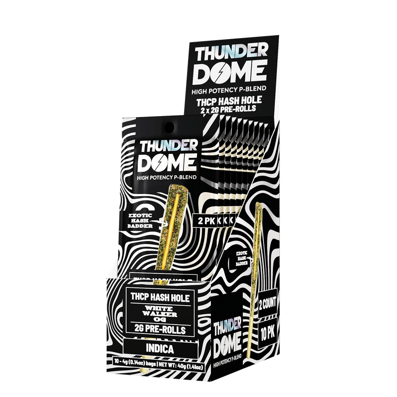 Thunder Dome THCP Hash Holes 2x2g Pre Rolls - 10 Pack Display - White Walker - Bandit Distribution