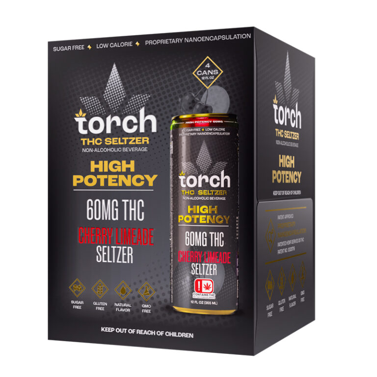 Torch High Potency D9 Thc Seltzers 60mg Per Can - 4pk - Cherry Limeade