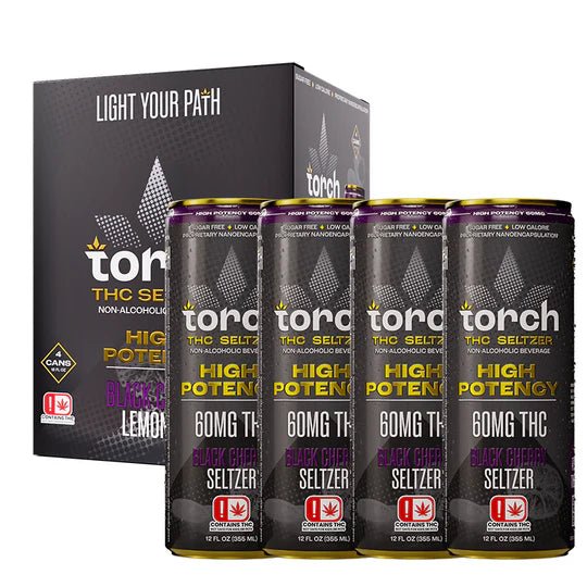Torch High Potency D9 Thc Seltzers 60mg Per Can - 4pk - Black Cherry Lemonade - Bandit Distribution