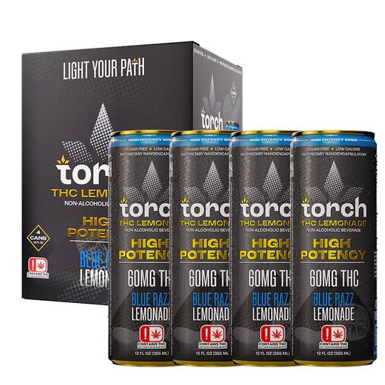 Torch High Potency D9 Thc Seltzers 60mg Per Can - 4pk - Blue Razz Lemonade - Bandit Distribution