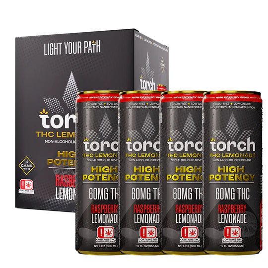 Torch High Potency D9 Thc Seltzers 60mg Per Can - 4pk - Raspberry Lemonade - Bandit Distribution
