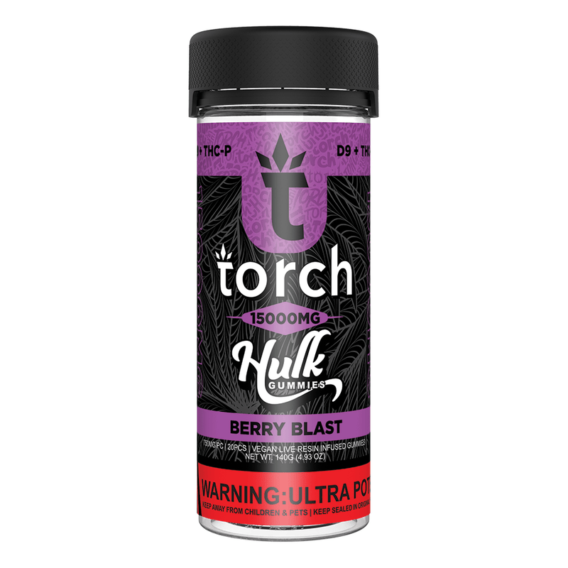 Torch Hulk 15,000 Gummies - D9+Thcp - Berry Blast - Bandit Distribution