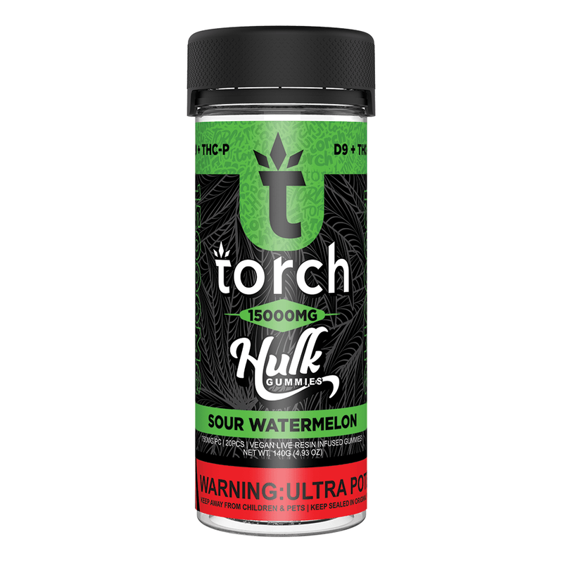 Torch Hulk 15,000 Gummies - D9+Thcp - Sour Watermelon - Bandit Distribution