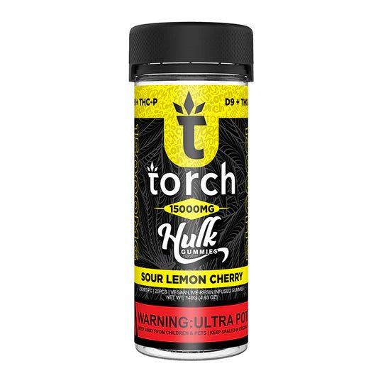 Torch Hulk 15,000mg Gummies - D9+Thcp - Sour Lemon Cherry - Bandit Distribution