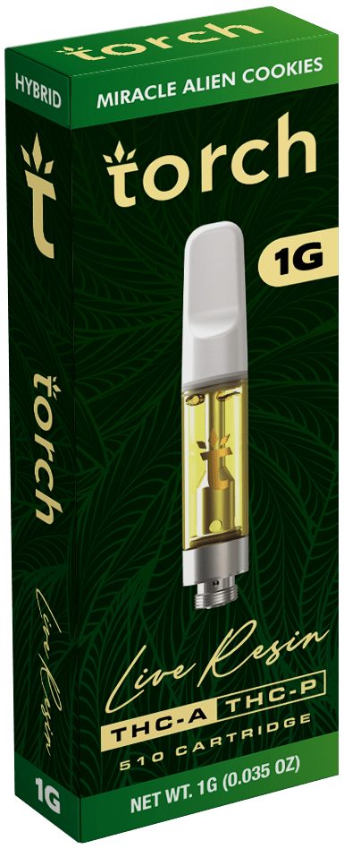 Torch Live Resin THCA/ THCP 1g Carts - Miracle Alien Cookies - Bandit Distribution