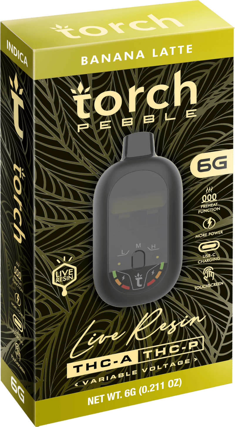 Torch Pebble 6g Live Resin THCA/THCP Disposable - Banana Latte - Bandit Distribution