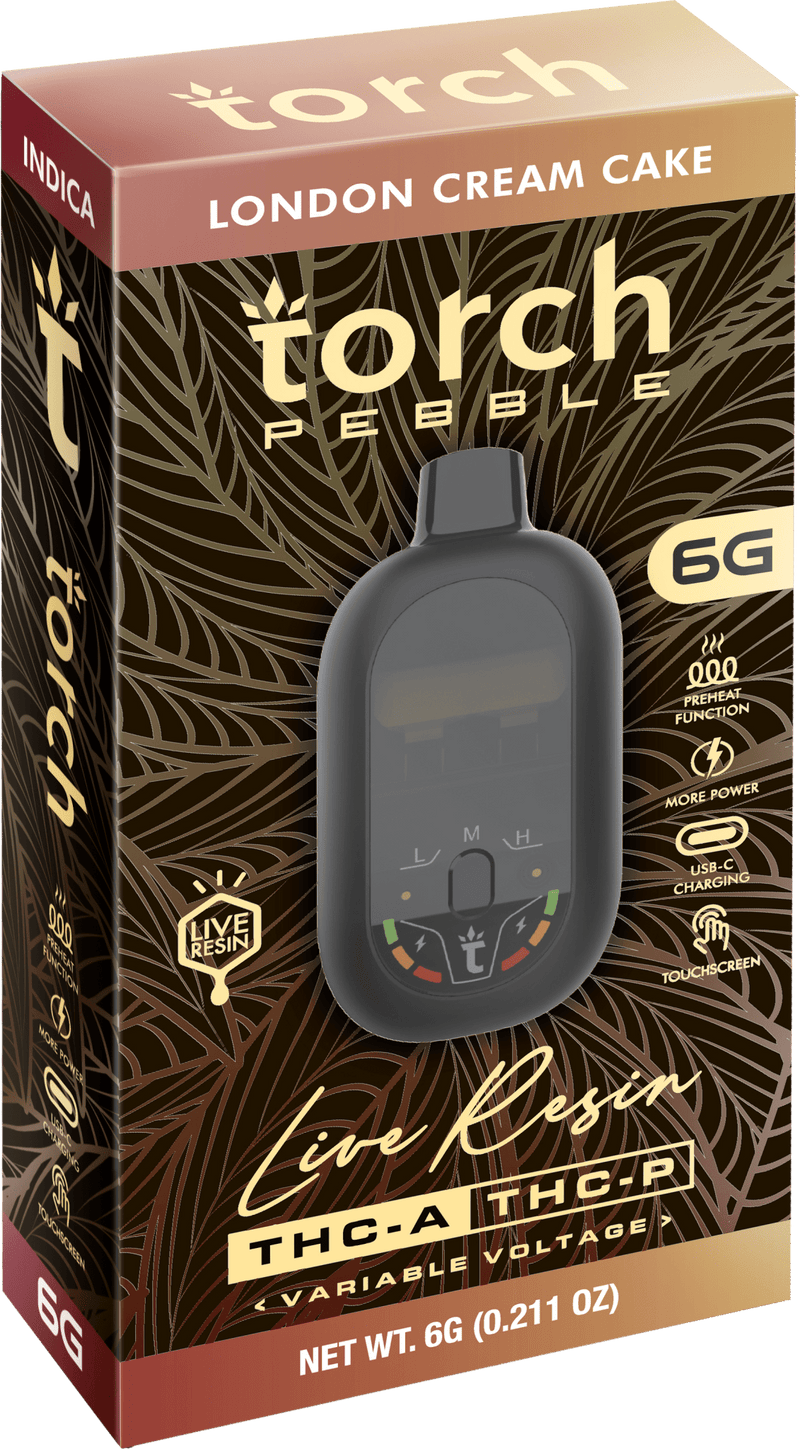 Torch Pebble 6g Live Resin THCA/THCP Disposable - London Cream Cake - Bandit Distribution