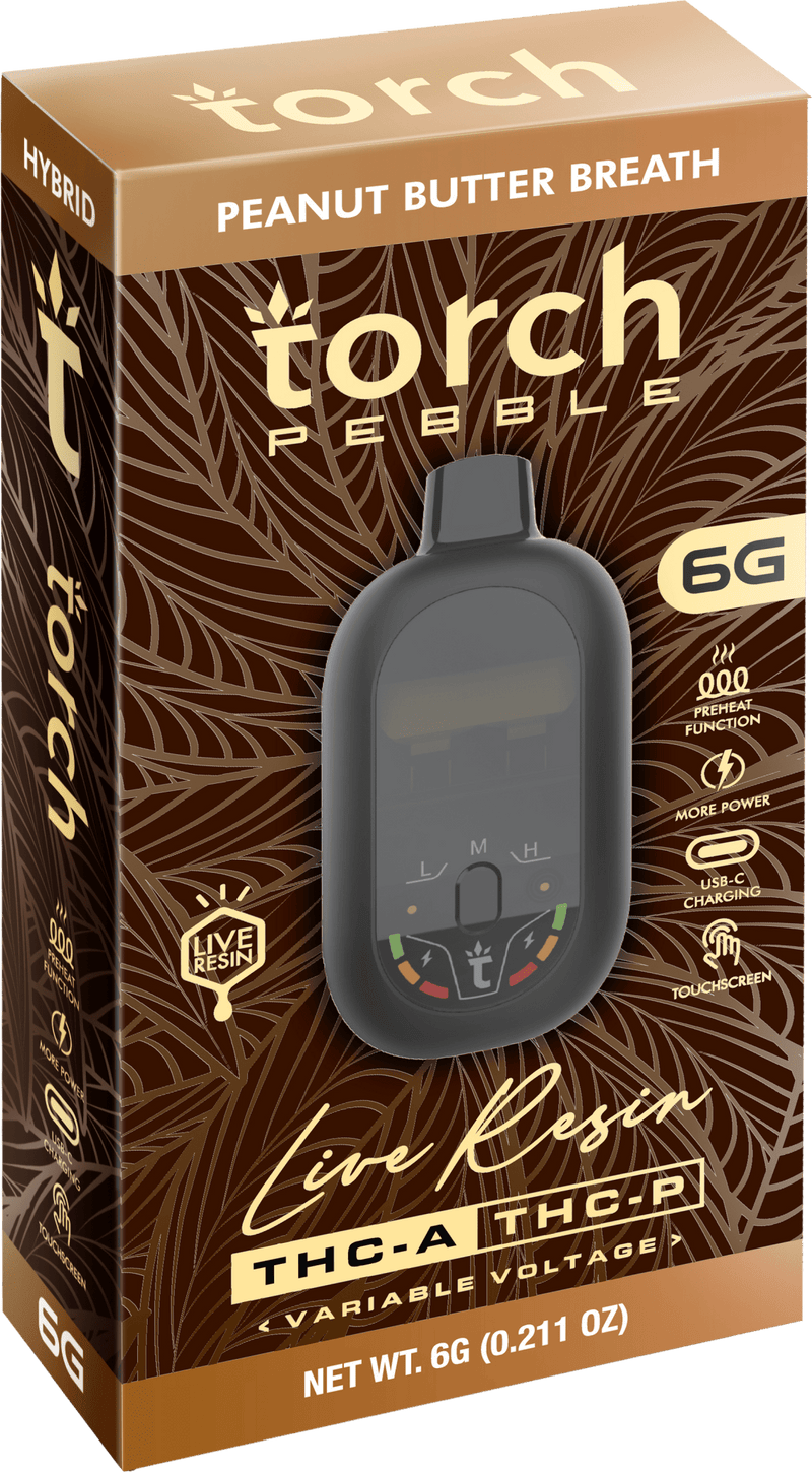 Torch Pebble 6g Live Resin THCA/THCP Disposable - Peanut Butter Breath - Bandit Distribution